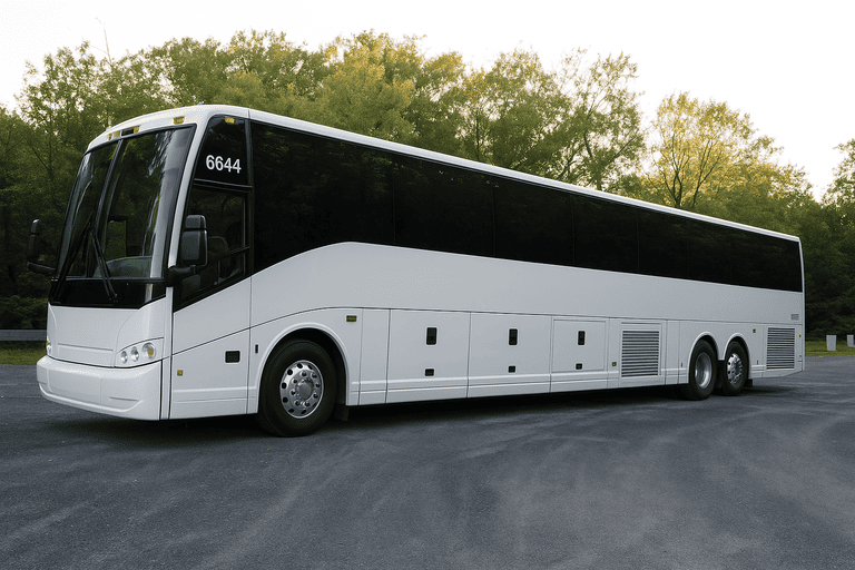exterior of Charter Bus Rental Terre Haute coach bus